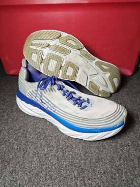 Hoka One One Bondi 6 Men's Size 14 2E WIDE Running Sneakers Shoes Gray Blue